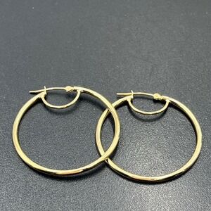 RL Solid 10k Yellow Gold
1.2G, 1.3" Polished Tube Circular Gift Hoops Earrings